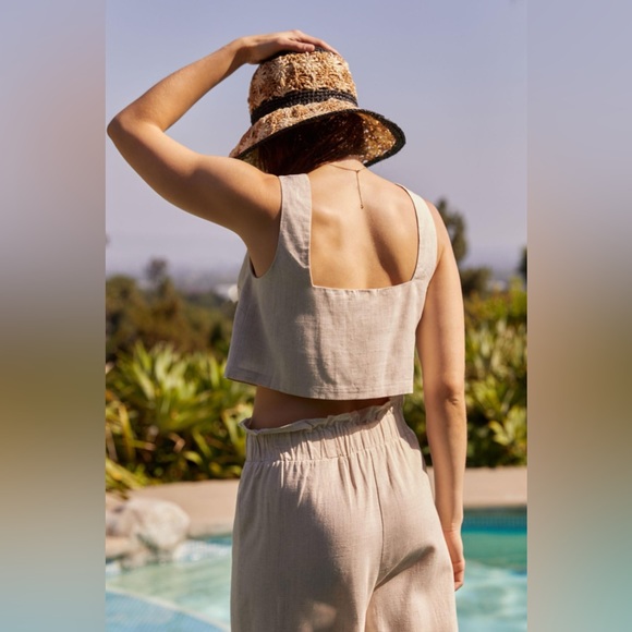 ✨ Anthropologie Square-Neck Crop Top Sz M - Picture 3 of 6